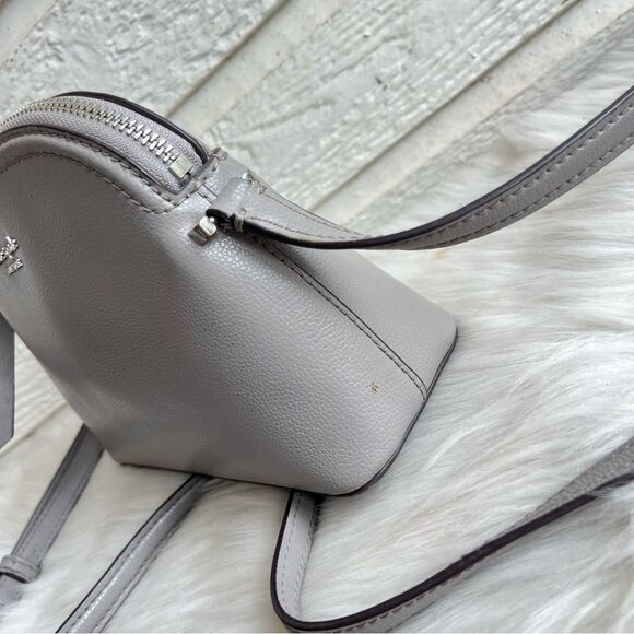 KATE SPADE Grey Leather Patterson Drive Dome Crossbody Messenger Bag Mulberry - Picture 5 of 10